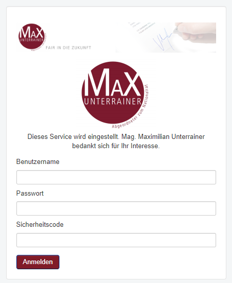 Mag. Max Unterrainer | Ende des Services